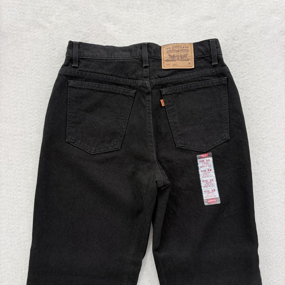 Levi's Denim - Vintage Levis 912 Jeans Womens 12 Black Slim Fit Tapered Leg Orange Tab Made USA